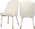 Belle Velvet Dining Chair Set Of 2 In Cream - 811Cream-C | Meridian