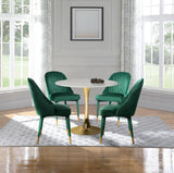 Belle Velvet Dining Chair Set Of 2 In Green - 811Green - C | Meridian | Home Elegance USA