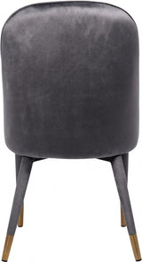 Belle Velvet Dining Chair Set Of 2 In Grey - 811Grey - C | Meridian | Home Elegance USA