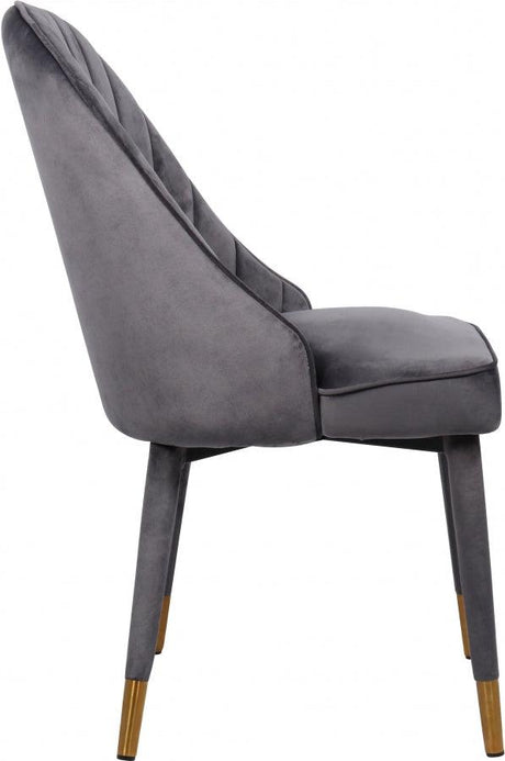 Meridian Furniture - Belle Velvet Dining Chair Set Of 2 In Grey - 811Grey-C