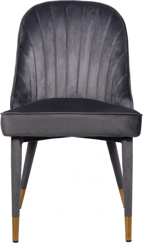 Meridian Furniture - Belle Velvet Dining Chair Set Of 2 In Grey - 811Grey-C