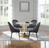 Belle Velvet Dining Chair Set Of 2 In Grey - 811Grey - C | Meridian | Home Elegance USA