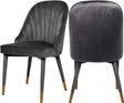 Belle Velvet Dining Chair Set Of 2 In Grey - 811Grey-C | Meridian