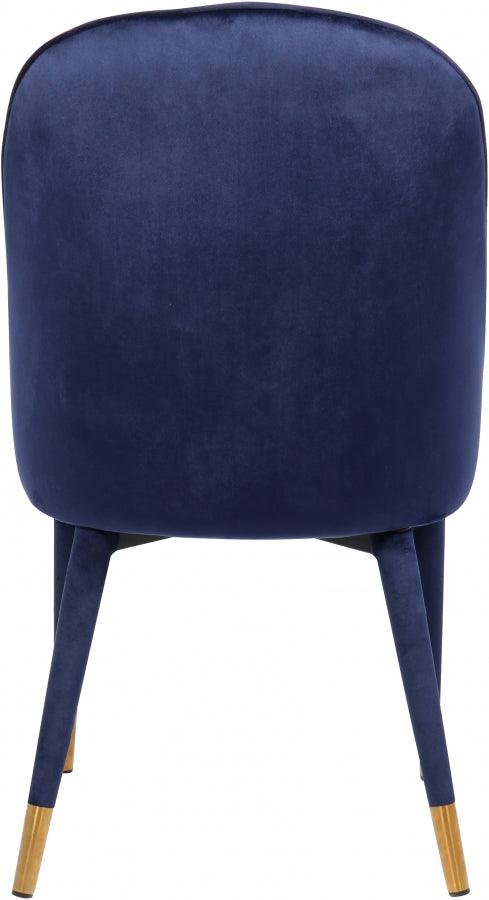 Belle Velvet Dining Chair Set Of 2 In Navy - 811Navy - C | Meridian | Home Elegance USA