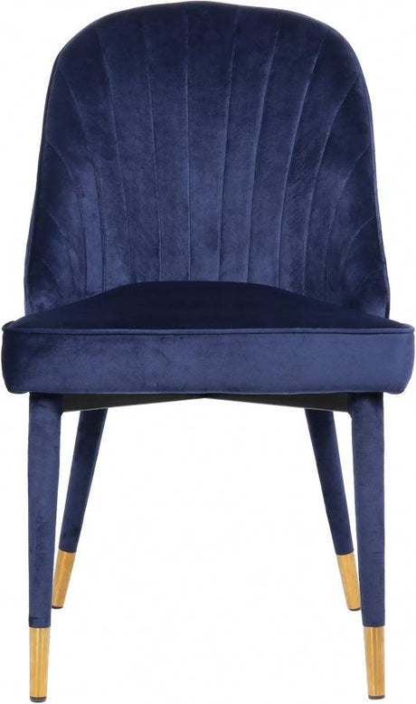 Meridian Furniture - Belle Velvet Dining Chair Set Of 2 In Navy - 811Navy-C