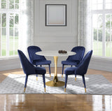 Belle Velvet Dining Chair Set Of 2 In Navy - 811Navy - C | Meridian | Home Elegance USA