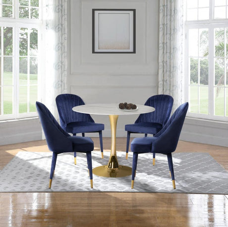 Meridian Furniture - Belle Velvet Dining Chair Set Of 2 In Navy - 811Navy-C