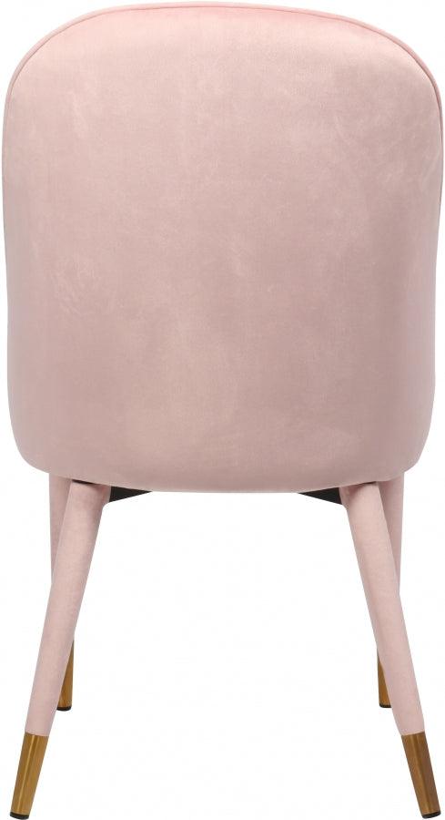 Belle Velvet Dining Chair Set Of 2 In Pink - 811Pink - C | Meridian | Home Elegance USA