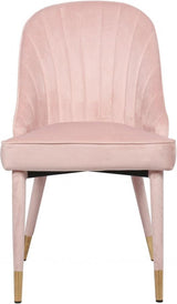 Belle Velvet Dining Chair Set Of 2 In Pink - 811Pink - C | Meridian | Home Elegance USA