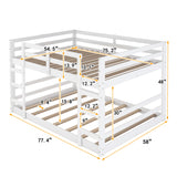 Full Over Full Bunk Bed with Ladder, White（OLD SKU:WF282788AAK） - Home Elegance USA