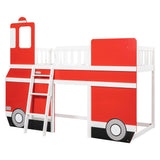 Twin Size Bus Shaped Loft Bed with Underbed Storage Space,Red - Home Elegance USA