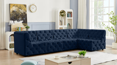 Tuft - Modular Sectional 5 Piece - Navy - Fabric - Home Elegance USA