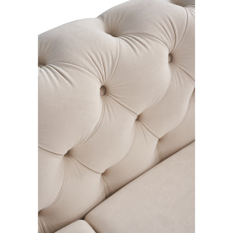 Modern velvet sofa CREAM color - Home Elegance USA