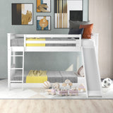 Twin over Twin Bunk Bed with Convertible Slide and Ladder, White(Old SKU: SM000213AAK-1)