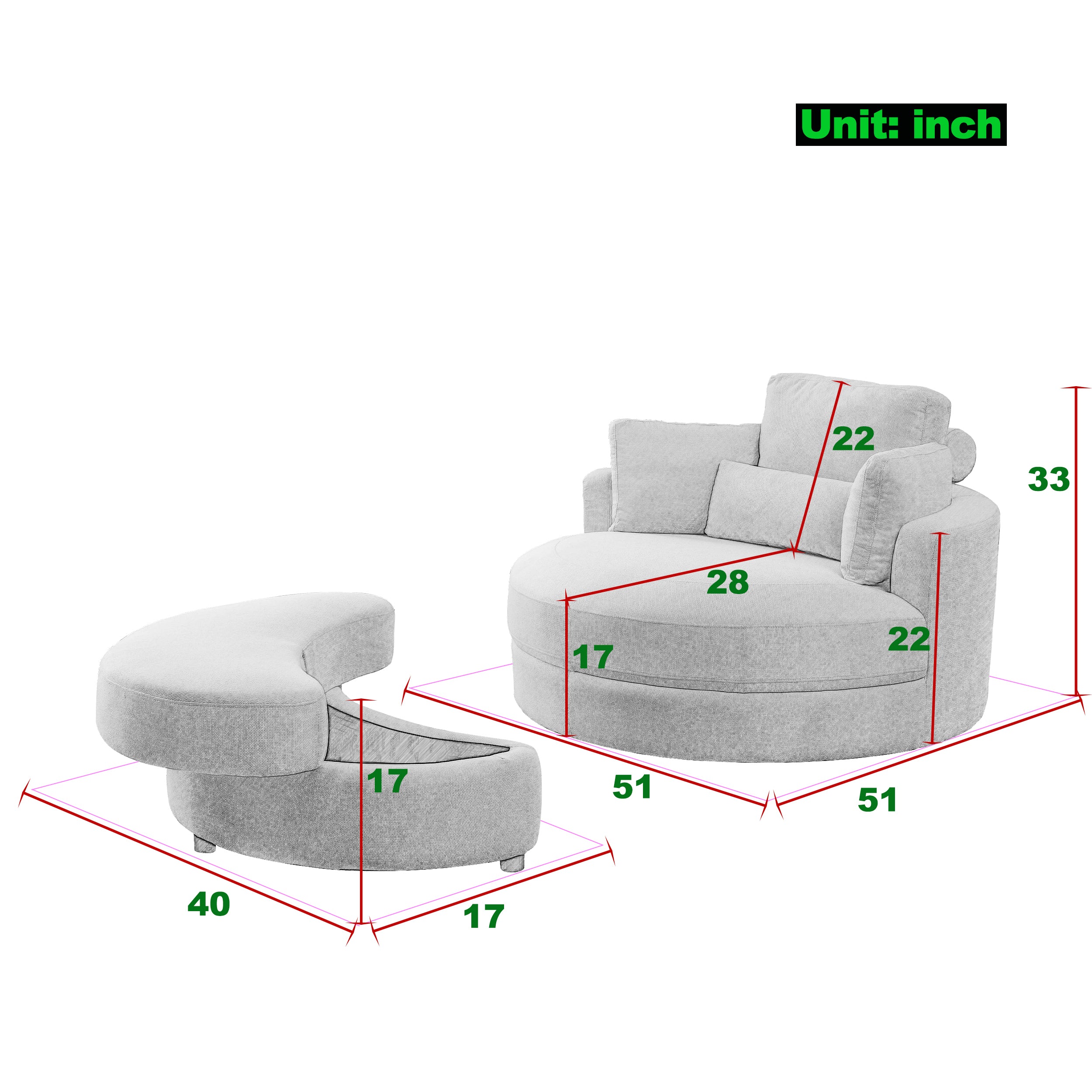 Big round deals couch chair