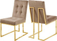 Pierre Velvet Dining Chair In Beige (Set Of 2) - 714Be-C | Meridian