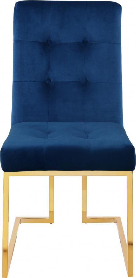 Meridian Furniture - Pierre Velvet Dining Chair In Navy (Set Of 2) - 714Navy-C