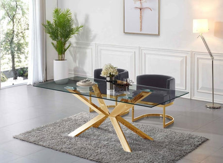 Meridian Furniture - Capri Dining Table In Gold - 716-T