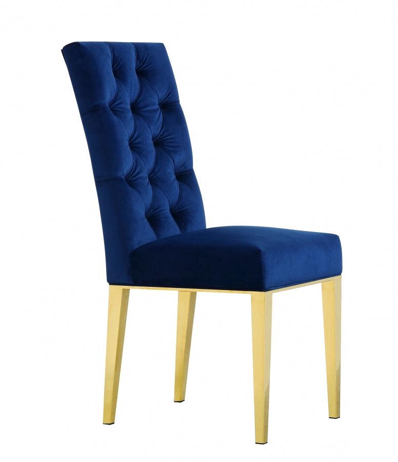 Capri Velvet Dining Chair In Navy (Set Of 2) - 716Navy - C | Meridian | Home Elegance USA