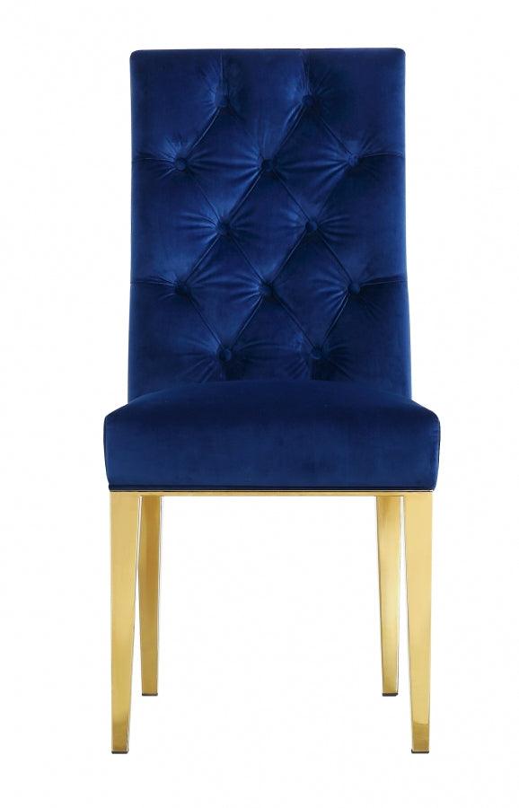 Meridian Furniture - Capri Velvet Dining Chair In Navy (Set Of 2) - 716Navy-C