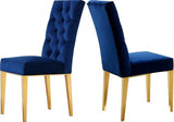 Meridian Furniture - Capri Velvet Dining Chair In Navy (Set Of 2) - 716Navy-C