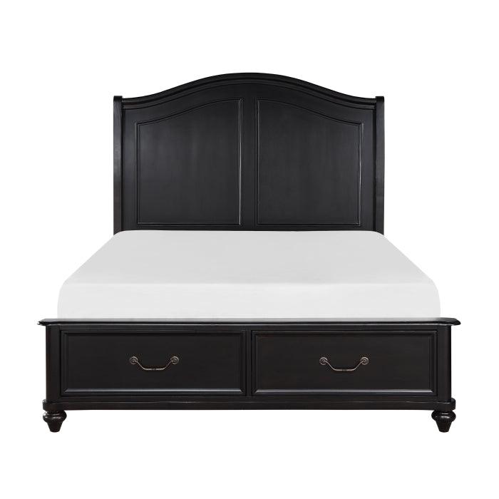 Homelegance - Herman Queen Platform Bed With Footboard Storage In Charcoal Brown - 1420-1*