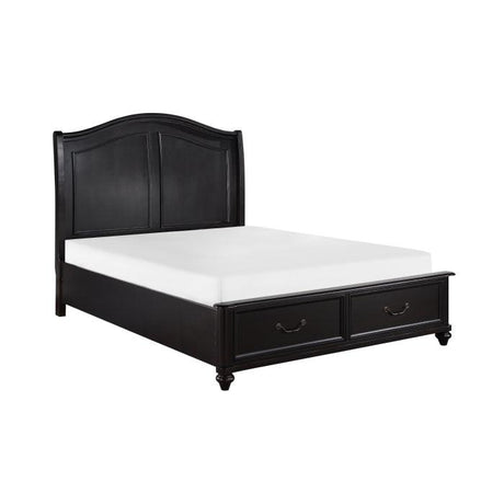 Homelegance - Herman Queen Platform Bed With Footboard Storage In Charcoal Brown - 1420-1*