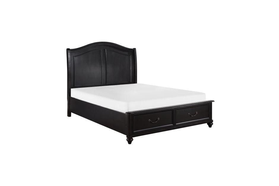 Homelegance - Herman Eastern King Platform Bed With Footboard Storage In Charcoal Brown - 1420K-1Ek*