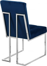 Alexis Velvet Dining Chair In Navy (Set Of 2) - 731Navy - C | Meridian | Home Elegance USA