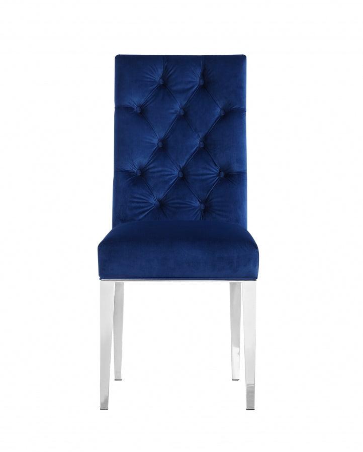 Meridian Furniture - Juno Velvet Dining Chair In Navy (Set Of 2) - 732Navy-C