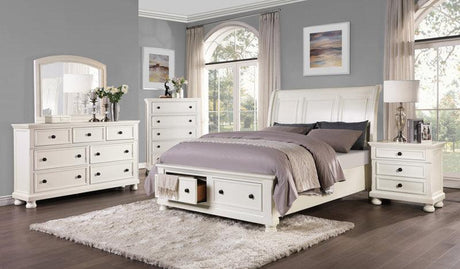 Homelegance - Laurelin 6 Piece Eastern King Platform With Storage Bedroom Set In White - 1714Kw-1Ek-6Set