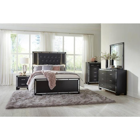 Aveline 6 Piece Queen Bedroom Set In Black 1428Bk - 1*6 | Homelegance | Home Elegance USA