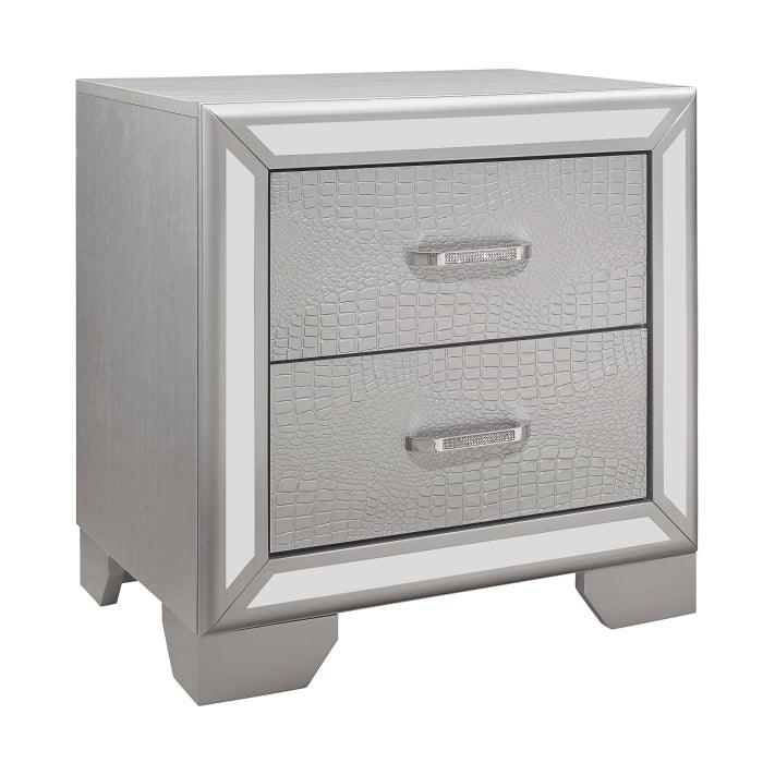 Aveline Night Stand In Silver 1428Sv - 4 | Homelegance | Home Elegance USA