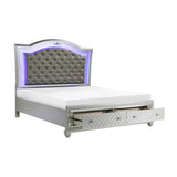 Homelegance - Leesa 6 Piece Eastern King Platform Bedroom Set In Silver - 1430K-1Ek*6
