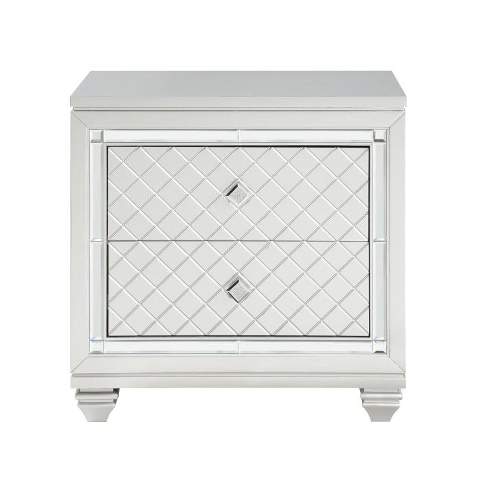 Homelegance - Leesa Night Stand In Silver - 1430-4
