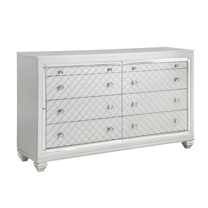 Homelegance - Leesa 5 Piece Eastern King Platform Bedroom Set In Silver - 1430K-1Ek*5