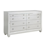 Homelegance - Leesa 5 Piece Eastern King Platform Bedroom Set In Silver - 1430K-1Ek*5