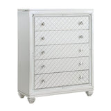 Homelegance - Leesa 6 Piece Eastern King Platform Bedroom Set In Silver - 1430K-1Ek*6