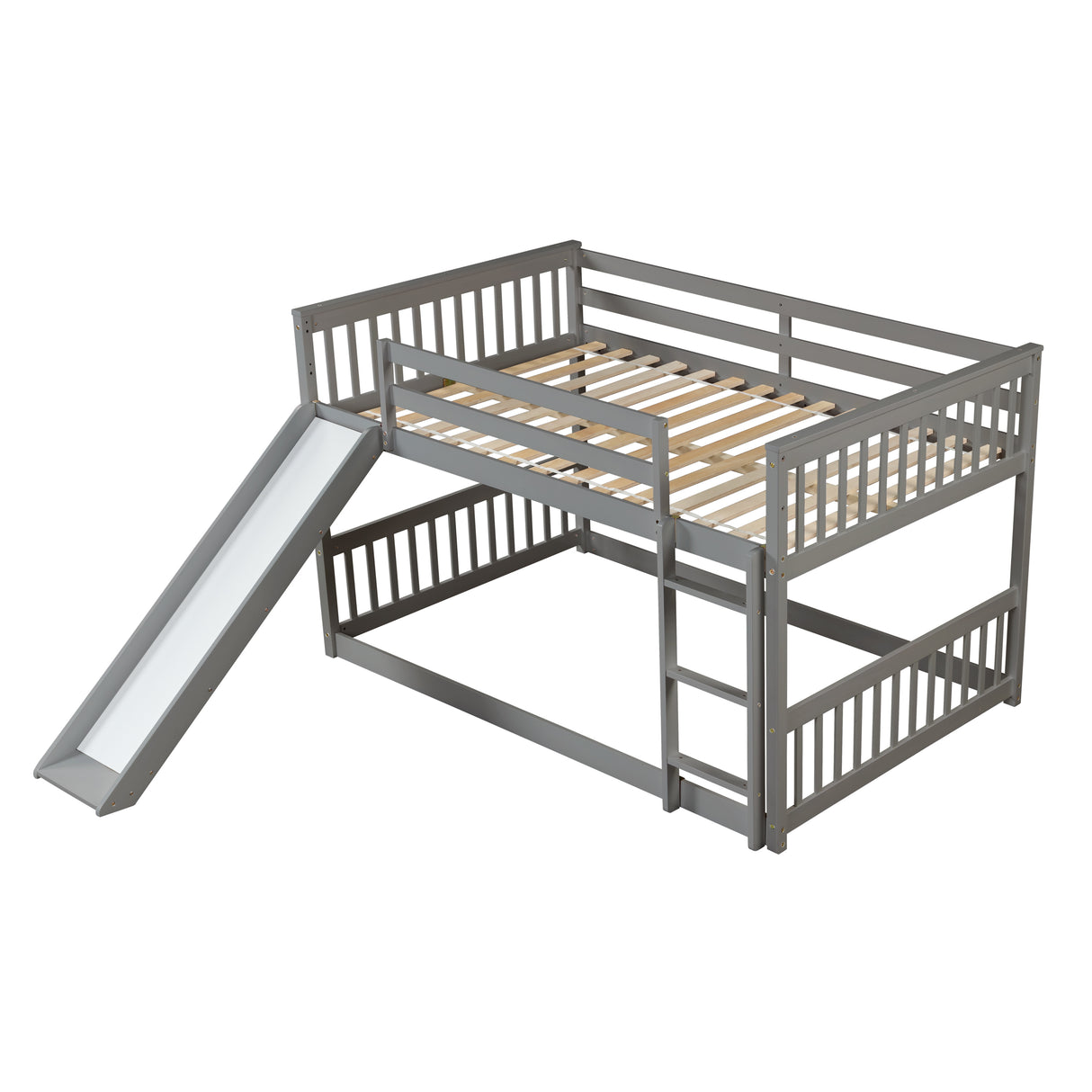 Full over Full  bunk bed with Slide - Home Elegance USA