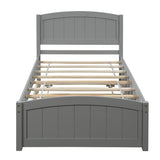 Twin size Platform Bed with Trundle, Gray - Home Elegance USA