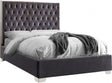 Lexi Velvet King Bed In Grey - Lexigrey-K | Meridian