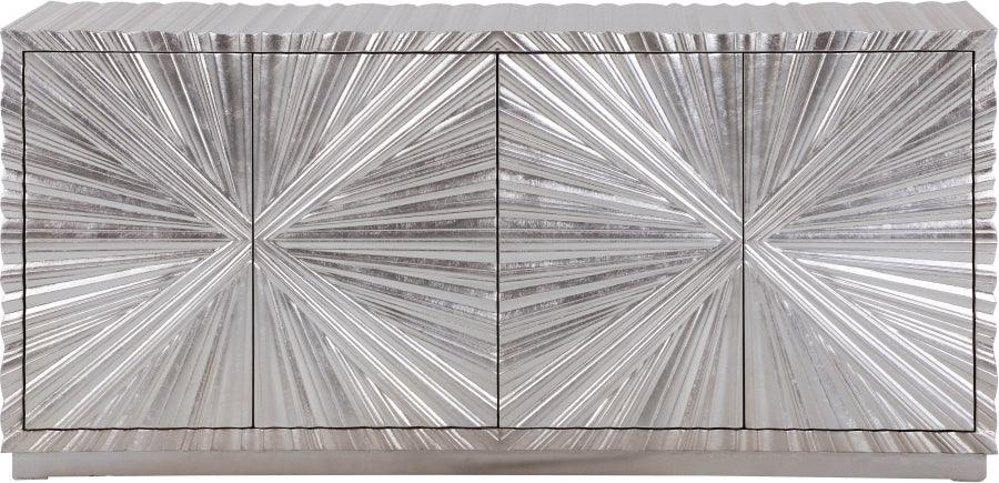 Meridian Furniture - Silverton Sideboard | Buffet In Silver Leaf - 326