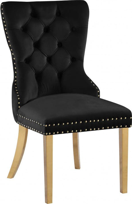 Meridian Furniture - Carmen Velvet Dining Chair Set Of 2 In Black - 812Black-C