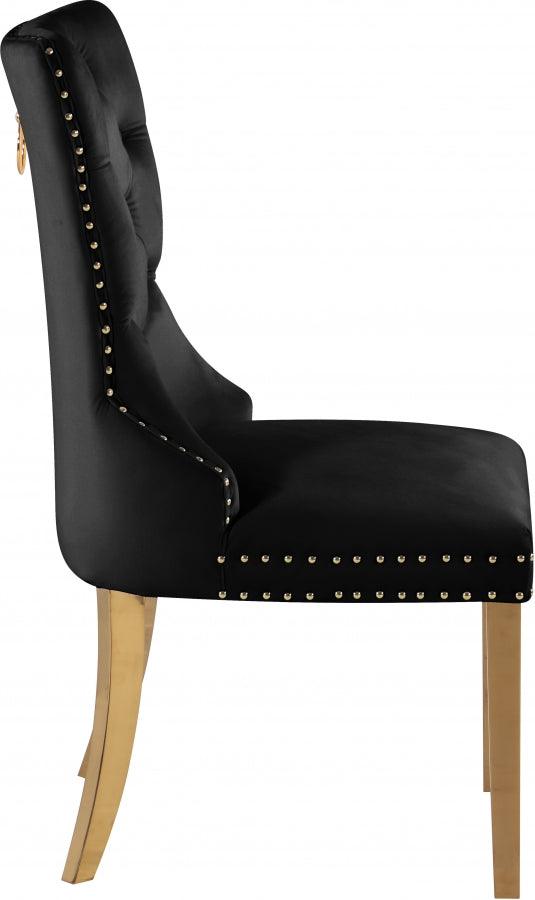 Carmen Velvet Dining Chair Set Of 2 In Black - 812Black - C | Meridian | Home Elegance USA