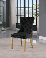 Carmen Velvet Dining Chair Set Of 2 In Black - 812Black - C | Meridian | Home Elegance USA