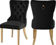 Carmen Velvet Dining Chair Set Of 2 In Black - 812Black-C | Meridian