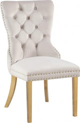 Carmen Velvet Dining Chair Set Of 2 In Cream - 812Cream - C | Meridian | Home Elegance USA