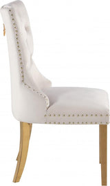 Carmen Velvet Dining Chair Set Of 2 In Cream - 812Cream - C | Meridian | Home Elegance USA