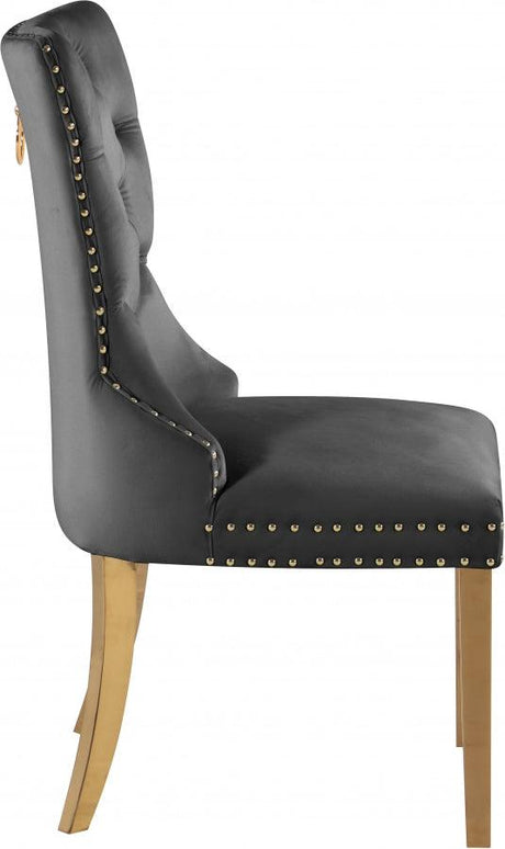 Carmen Velvet Dining Chair Set Of 2 In Grey - 812Grey-C | Meridian
