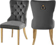 Carmen Velvet Dining Chair Set Of 2 In Grey - 812Grey-C | Meridian